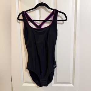 Speedo black and purple swimsuit
